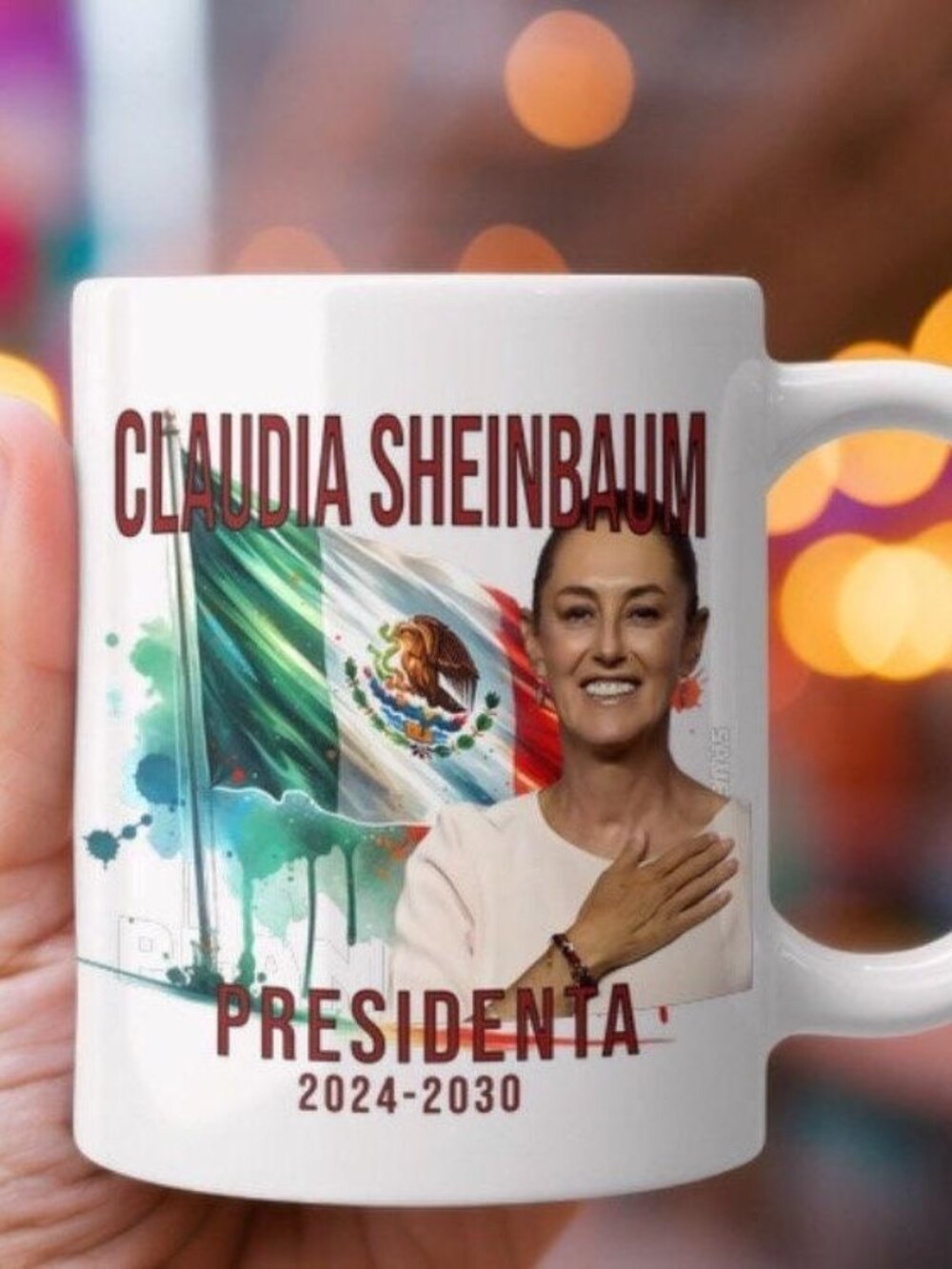 Taza Claudia Sheinbaum Mexico Mug, Partido Morena Andres Manuel Lopez Obrador